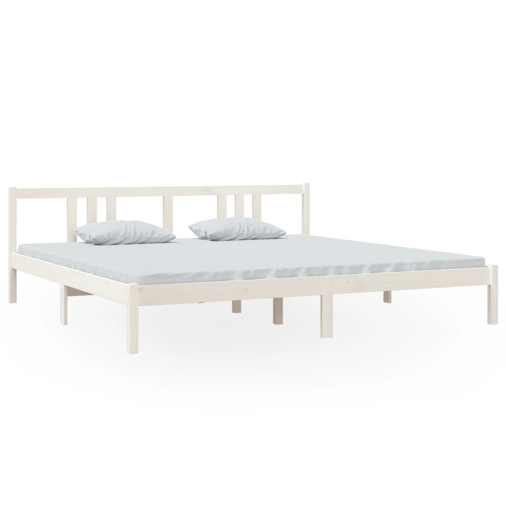 Bedframe Massief Hout Wit 200X200 Cm
