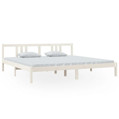 Bedframe Massief Hout Wit 200X200 Cm