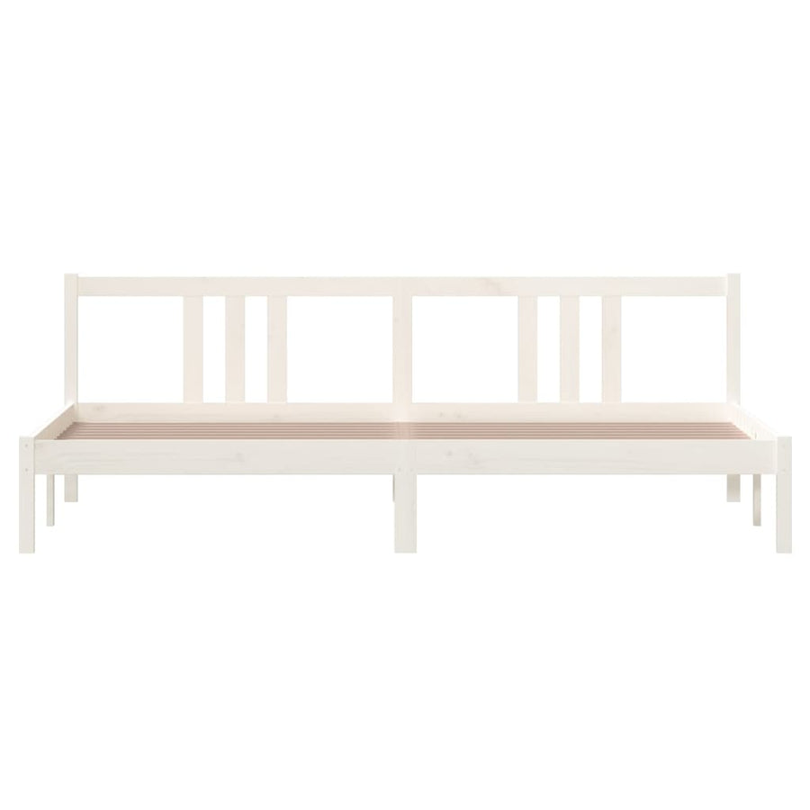 Bedframe Massief Hout Wit 200X200 Cm