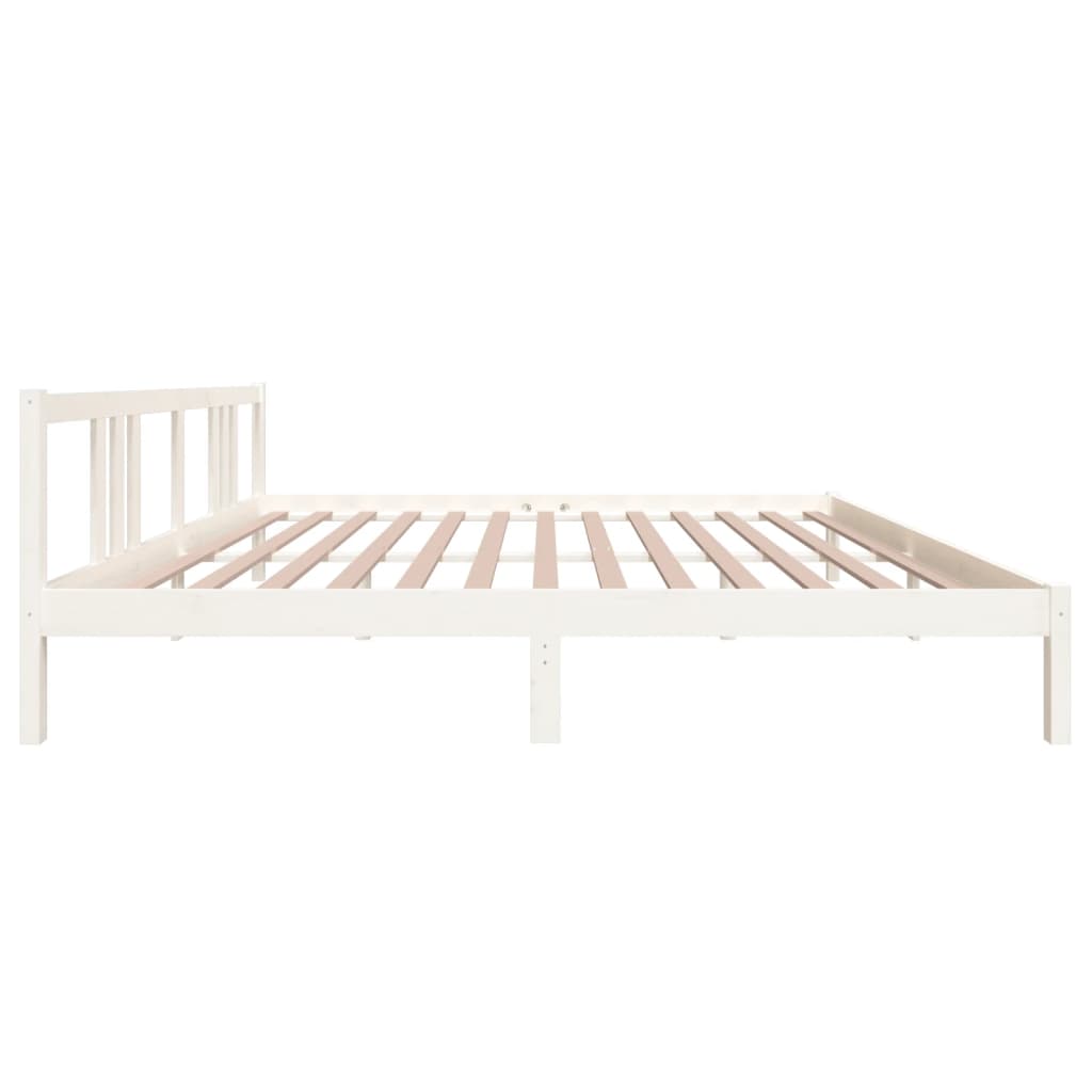Bedframe Massief Hout Wit 200X200 Cm