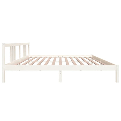 Bedframe Massief Hout Wit 200X200 Cm