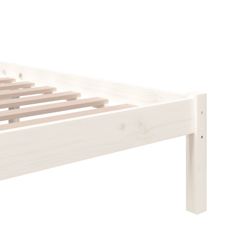 Bedframe Massief Hout Wit 200X200 Cm