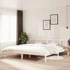 Bedframe massief grenenhout wit 200x200 cm