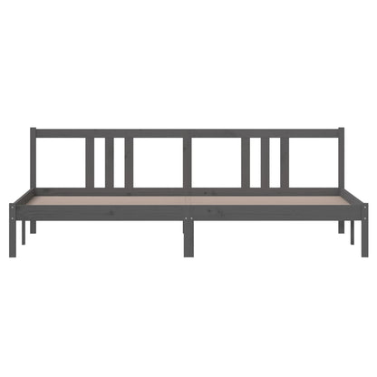 Bedframe Massief Hout Grijs 200X200 Cm