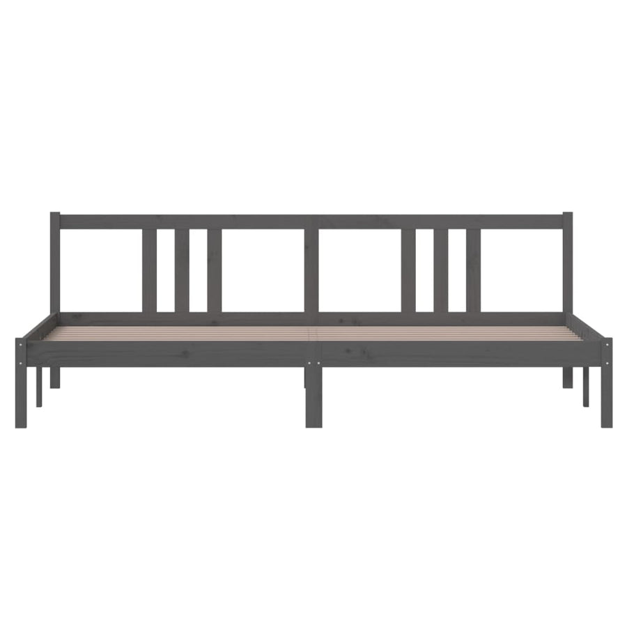 Bedframe Massief Hout Grijs 200X200 Cm
