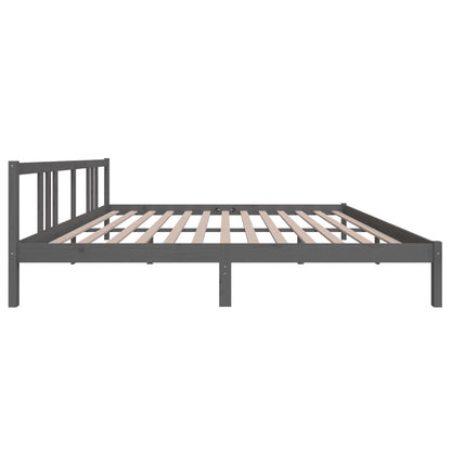 Bedframe Massief Hout Grijs 200X200 Cm