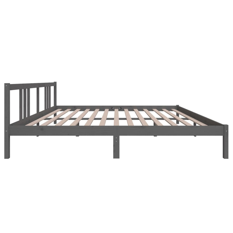 Bedframe Massief Hout Grijs 200X200 Cm