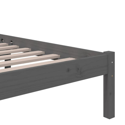 Bedframe Massief Hout Grijs 200X200 Cm
