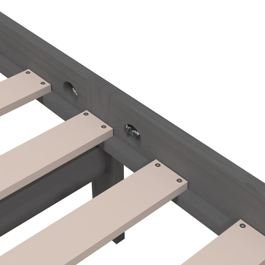Bedframe Massief Hout Grijs 200X200 Cm