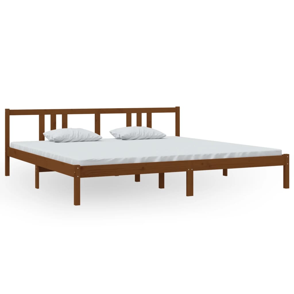 Bedframe Massief Hout Honingbruin 200X200 Cm