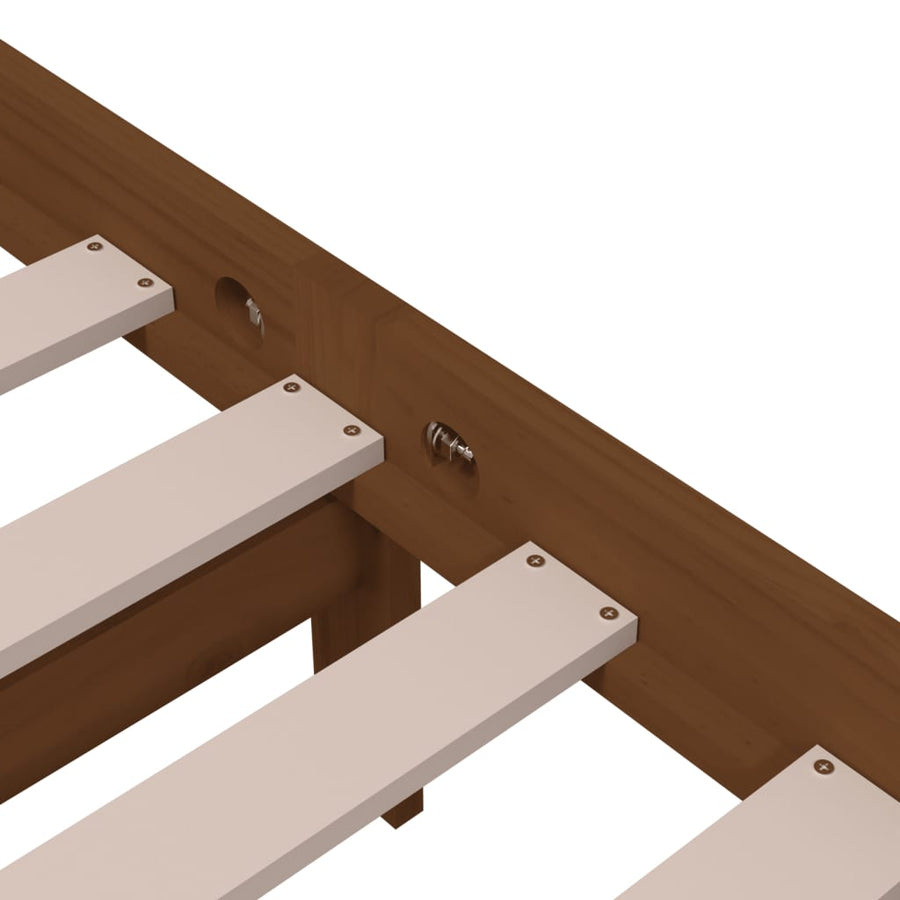 Bedframe Massief Hout Honingbruin 200X200 Cm