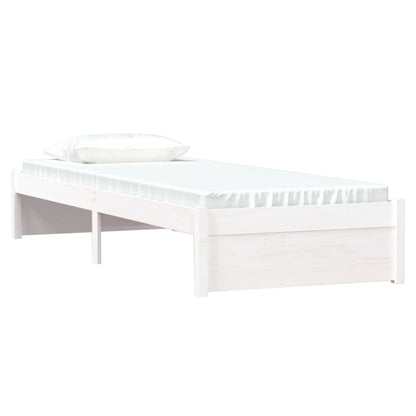 Bedframe Massief Hout Wit 75X190 Cm 2Ft6 Small Single