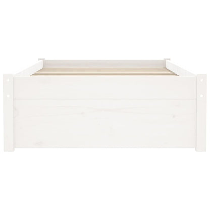 Bedframe Massief Hout Wit 75X190 Cm 2Ft6 Small Single
