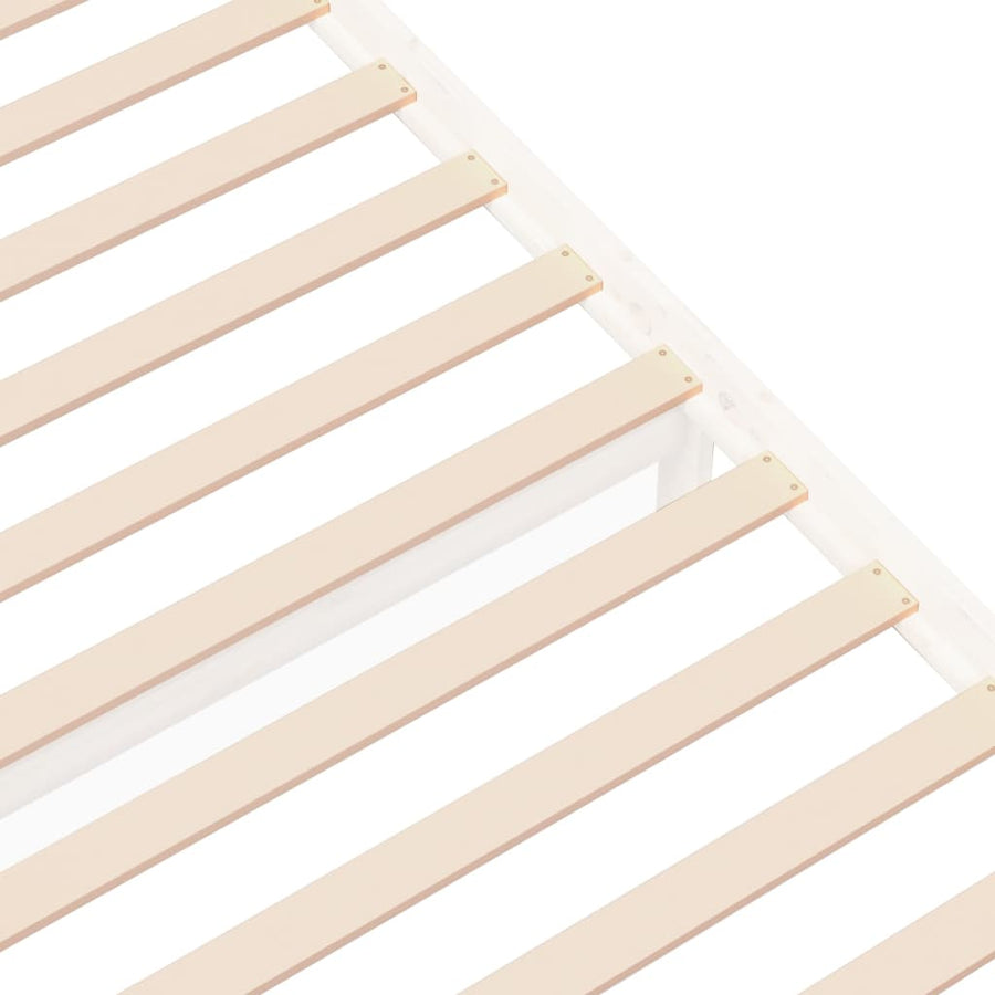 Bedframe Massief Hout Wit 75X190 Cm 2Ft6 Small Single