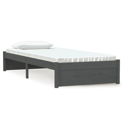 Bedframe Massief Hout Grijs 75X190 Cm 2Ft6 Small Single