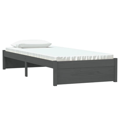 Bedframe Massief Hout Grijs 75X190 Cm 2Ft6 Small Single