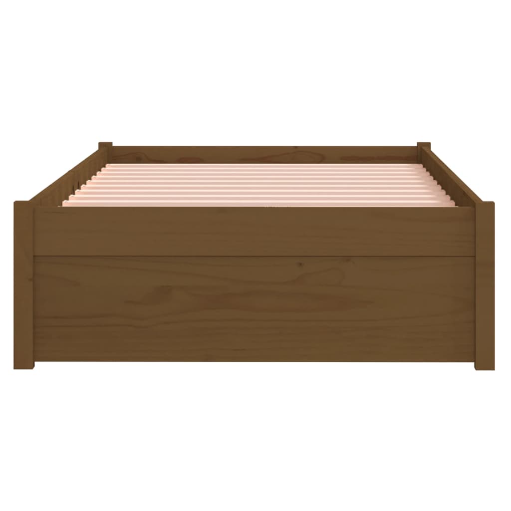 Bedframe Massief Hout Honingbruin 75X190 Cm 2Ft6 Small Single