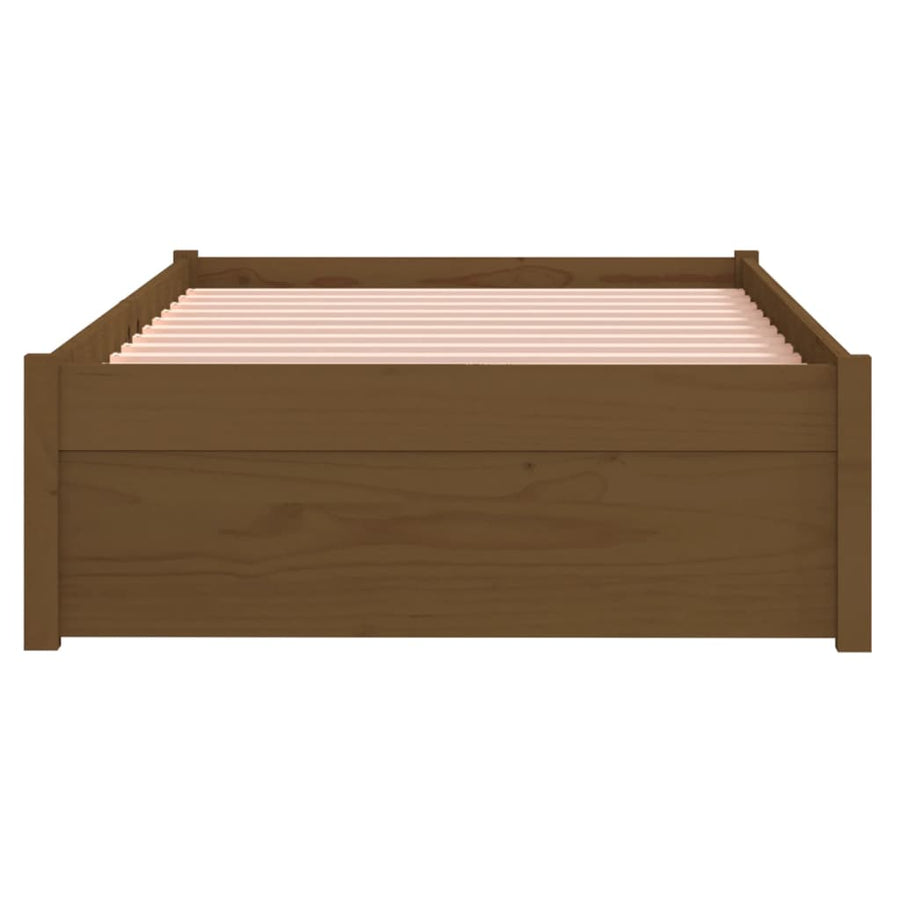 Bedframe Massief Hout Honingbruin 75X190 Cm 2Ft6 Small Single