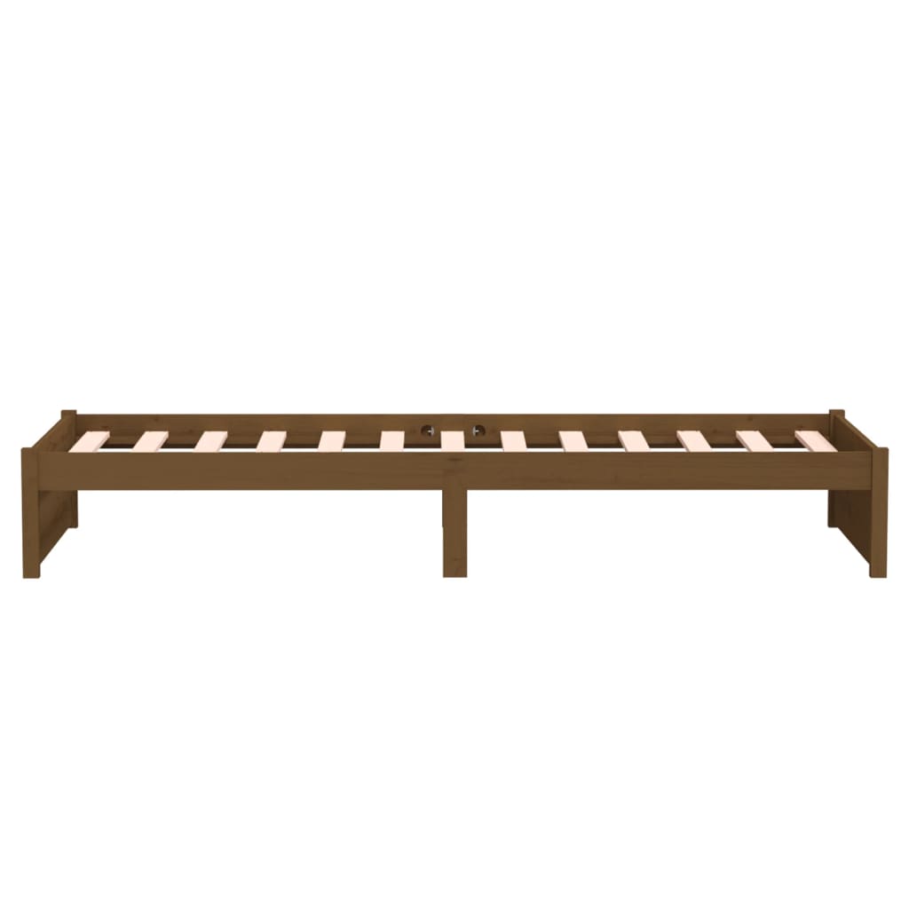 Bedframe Massief Hout Honingbruin 75X190 Cm 2Ft6 Small Single