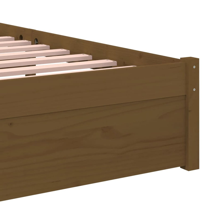 Bedframe Massief Hout Honingbruin 75X190 Cm 2Ft6 Small Single