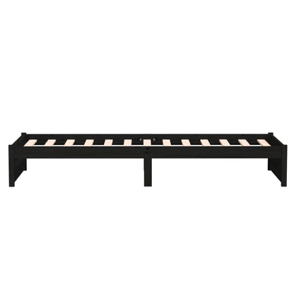Bedframe Massief Hout Zwart 75X190 Cm 2Ft6 Small Single