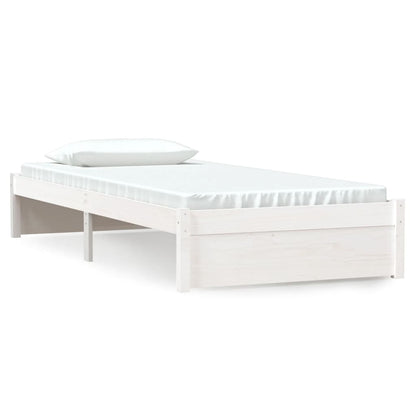 Bedframe Massief Hout Wit 90X190 Cm 3Ft Single
