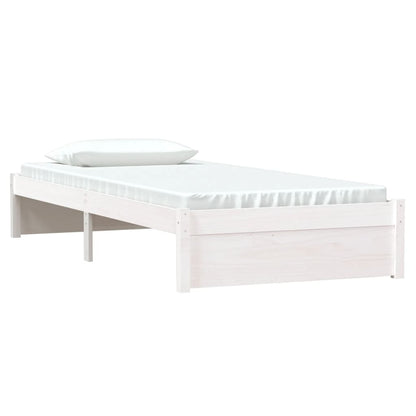 Bedframe Massief Hout Wit 90X190 Cm 3Ft Single