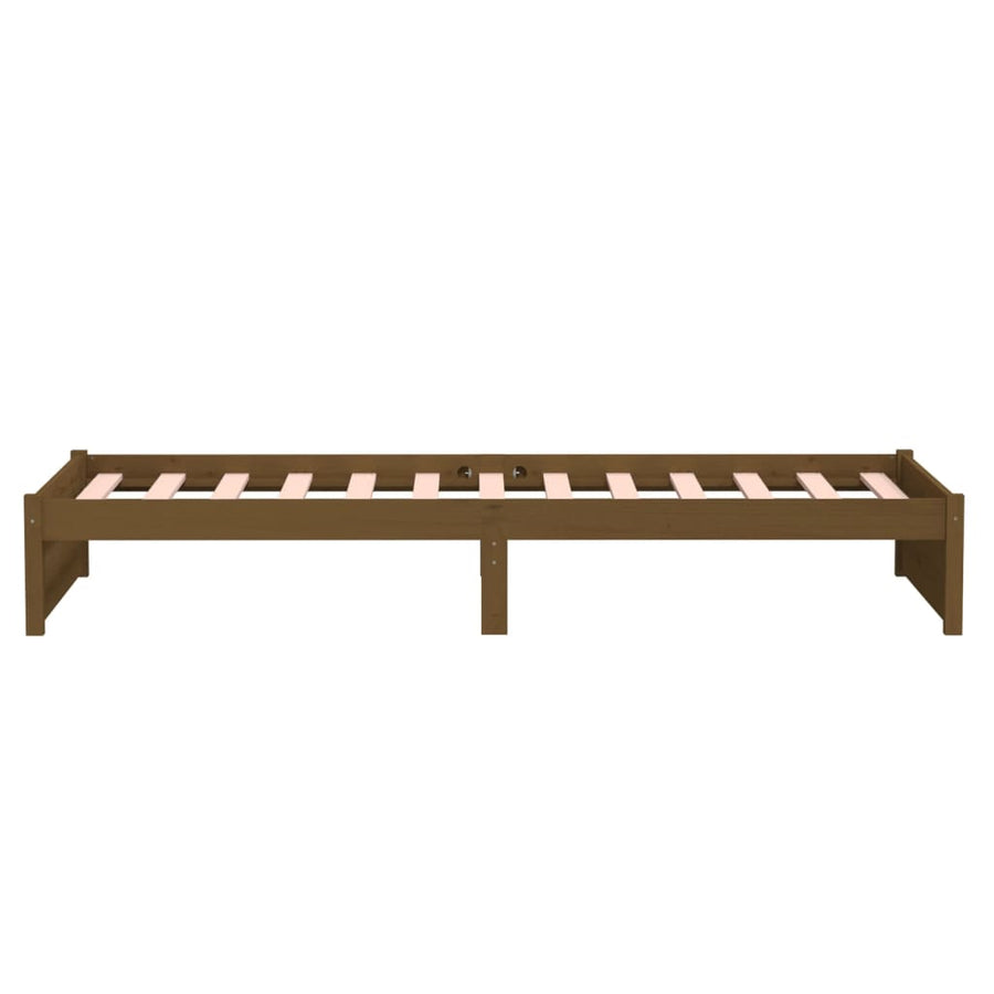 Bedframe Massief Hout Honingbruin 90X190 Cm 3Ft Single