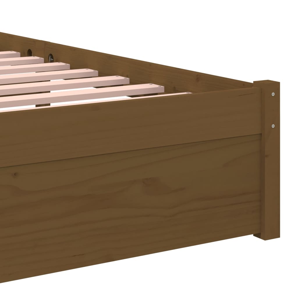 Bedframe Massief Hout Honingbruin 90X190 Cm 3Ft Single