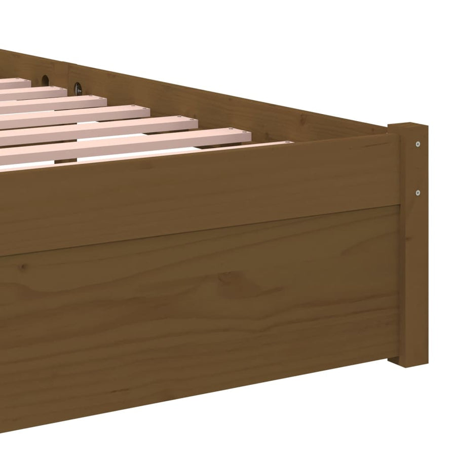 Bedframe Massief Hout Honingbruin 90X190 Cm 3Ft Single