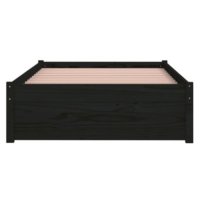 Bedframe Massief Hout Zwart 90X190 Cm 3Ft Single