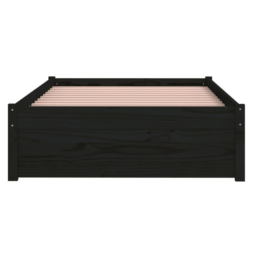 Bedframe Massief Hout Zwart 90X190 Cm 3Ft Single
