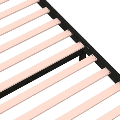 Bedframe Massief Hout Zwart 90X190 Cm 3Ft Single