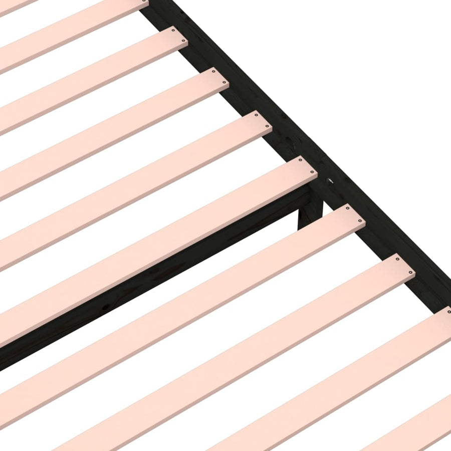 Bedframe Massief Hout Zwart 90X190 Cm 3Ft Single