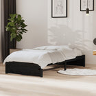 Bedframe massief grenenhout zwart 90x190 cm