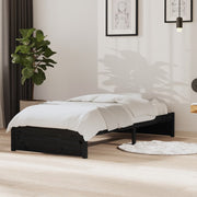 Bed frame solid wood black 90x190 cm