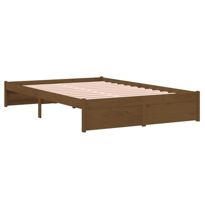 Bedframe Massief Hout Honingbruin 120X190 Cm 4Ft Small Double