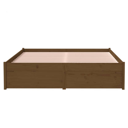 Bedframe Massief Hout Honingbruin 120X190 Cm 4Ft Small Double