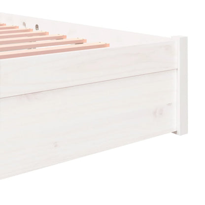 Bedframe Massief Hout Wit 135X190 Cm 4Ft6 Double