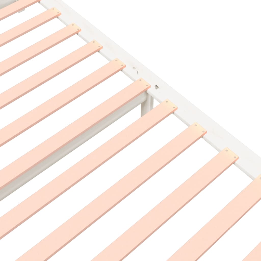 Bedframe Massief Hout Wit 135X190 Cm 4Ft6 Double