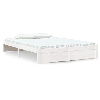 Bedframe Massief Hout Wit 140X190 Cm