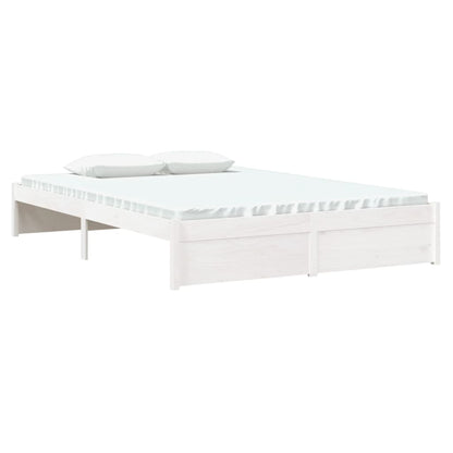 Bedframe Massief Hout Wit 140X190 Cm