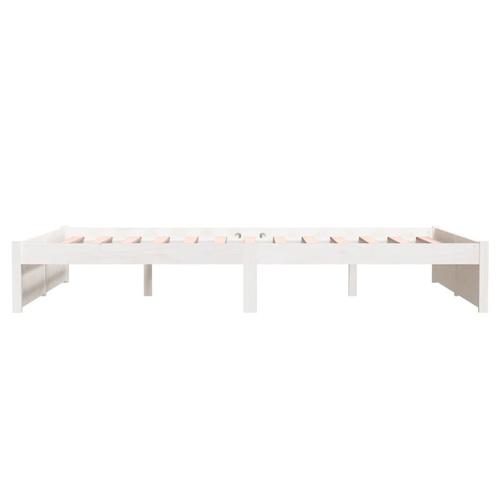 Bedframe Massief Hout Wit 140X190 Cm