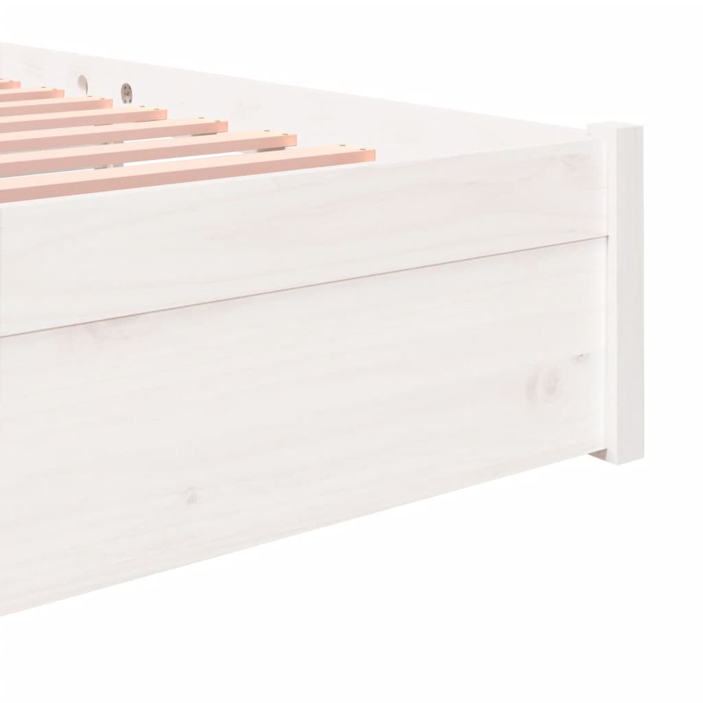 Bedframe Massief Hout Wit 140X190 Cm