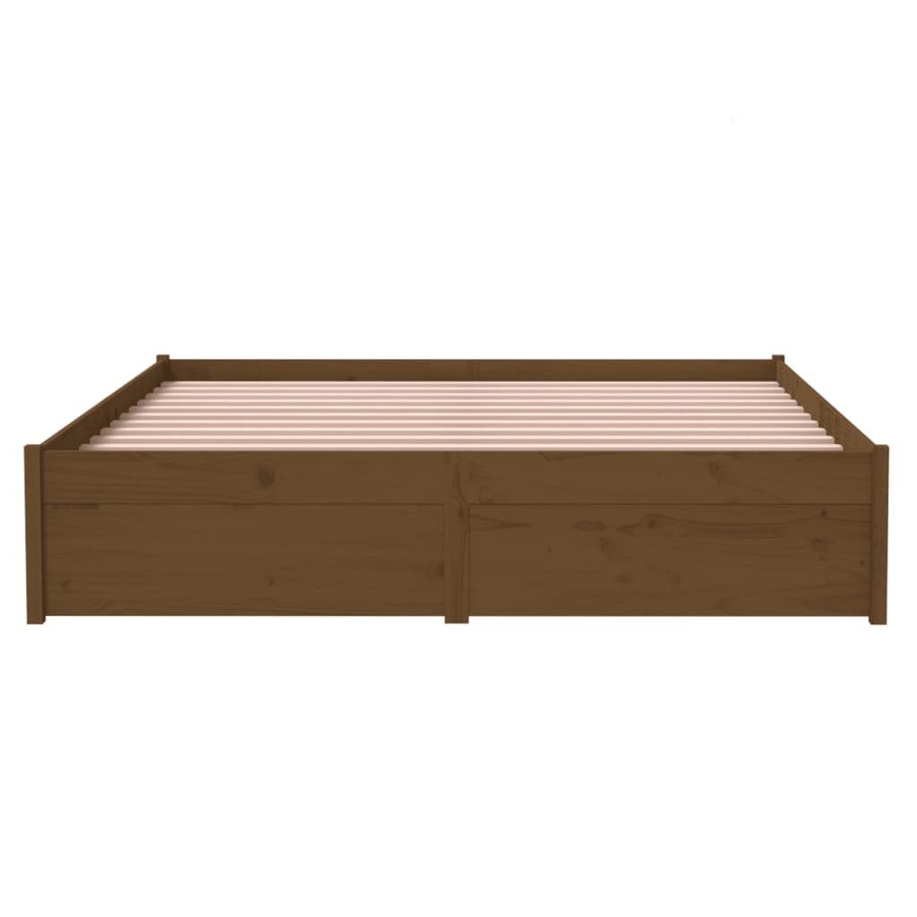 Bedframe Massief Hout Honingbruin 140X190 Cm