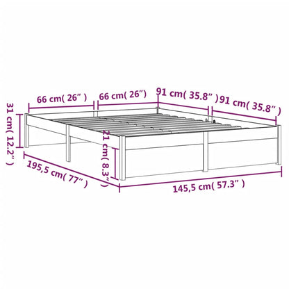 Bedframe Massief Hout Honingbruin 140X190 Cm
