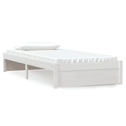 Bedframe Massief Hout Wit 90X200 Cm