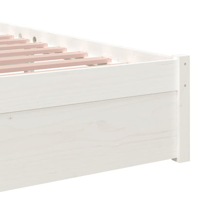 Bedframe Massief Hout Wit 90X200 Cm
