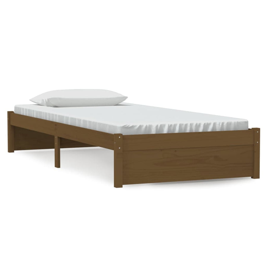 Bedframe Massief Hout Honingbruin 90X200 Cm