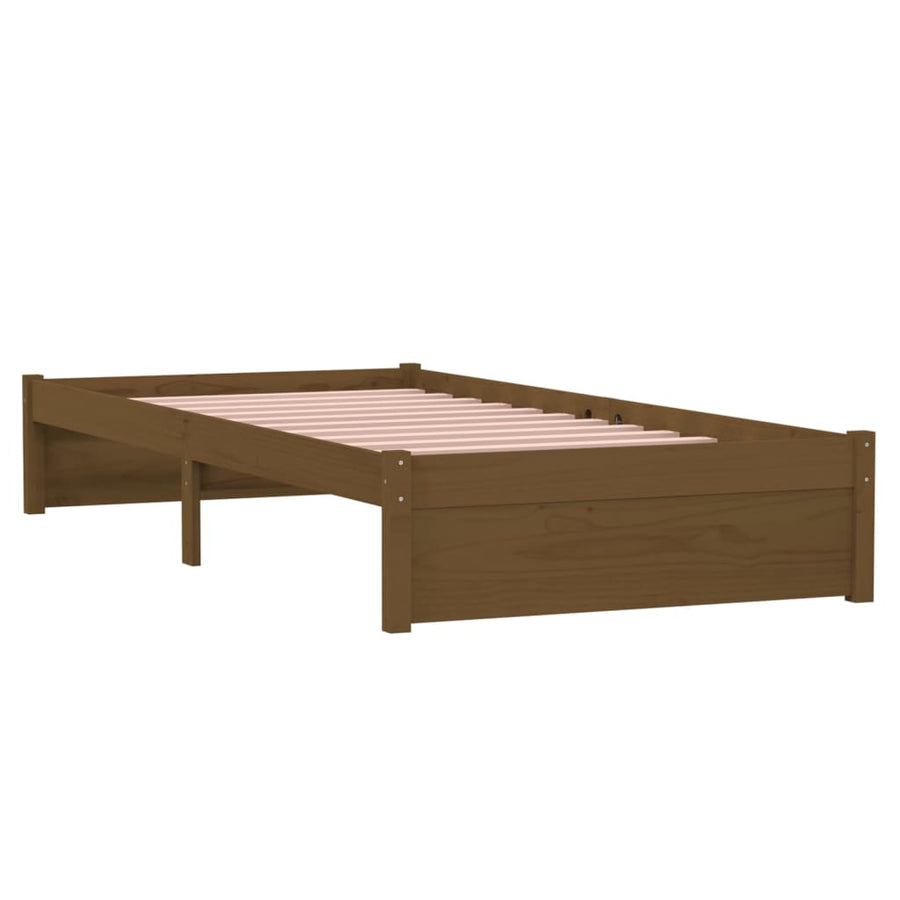 Bedframe Massief Hout Honingbruin 90X200 Cm